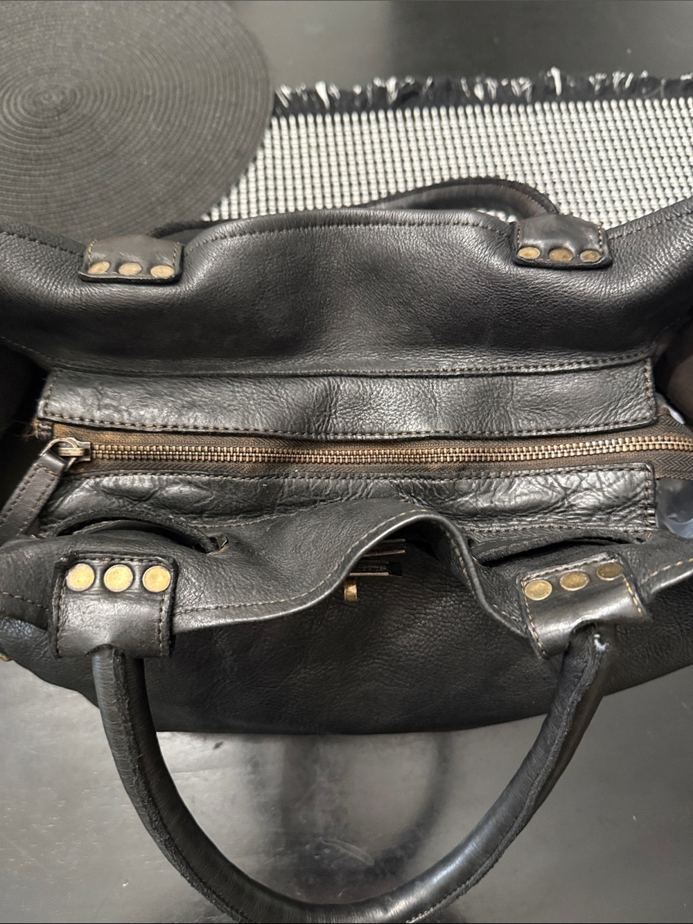 Vilenca of Holland Chocolate Brown Studded Leather Bag - Picture 5 of 11